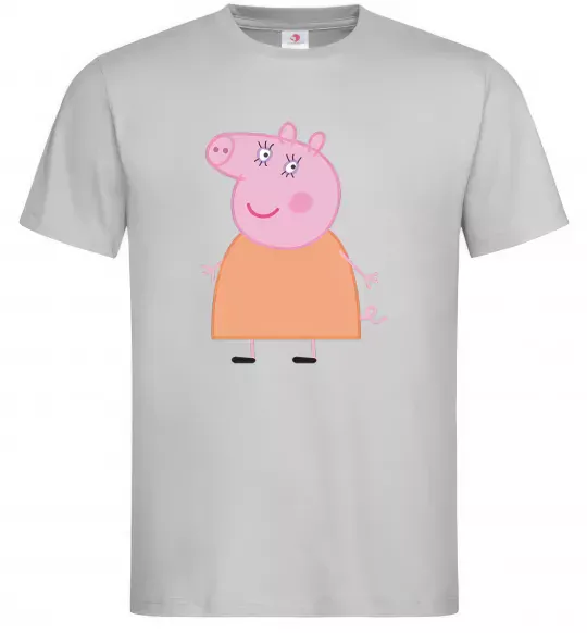 Мужская футболка Мама Свинка Серый фото