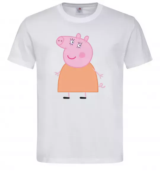 Мужская футболка Мама Свинка Белый фото