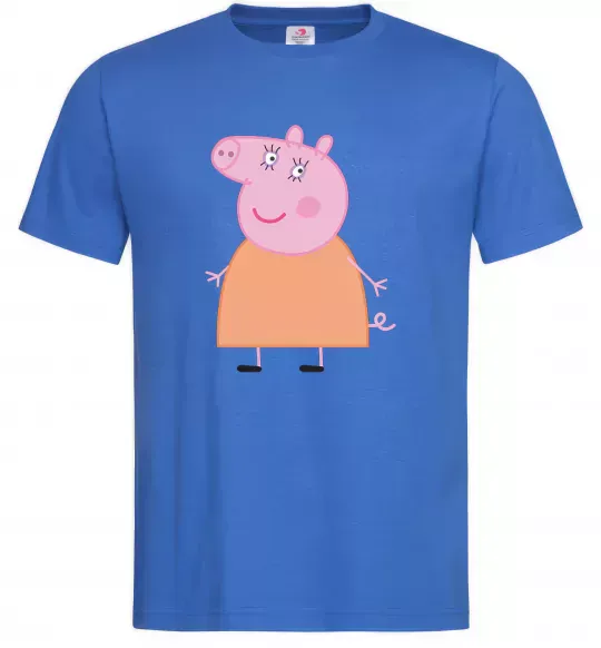 Мужская футболка Мама Свинка Ярко-синий фото