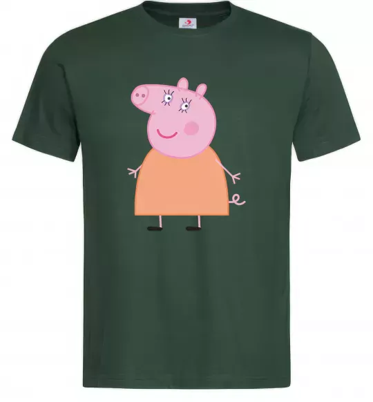 Мужская футболка Мама Свинка Темно-зеленый фото