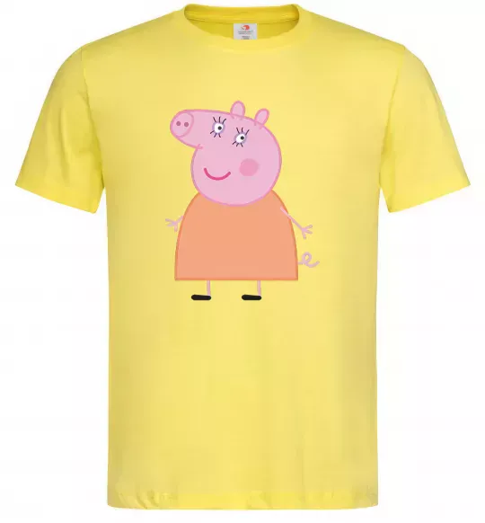 Мужская футболка Мама Свинка Лимонный фото