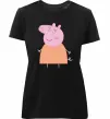 Жіноча преміум футболка Мама Свинка Чорний фото