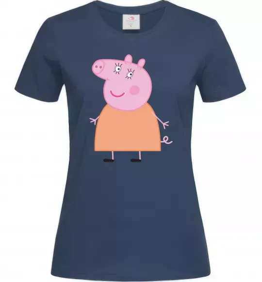 Женская футболка Мама Свинка Темно-синий фото
