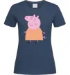 Женская футболка Мама Свинка Темно-синий фото