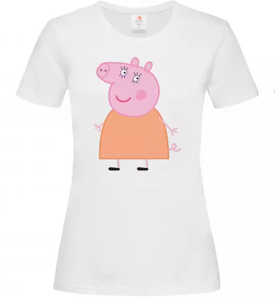 Женская футболка Мама Свинка Белый фото