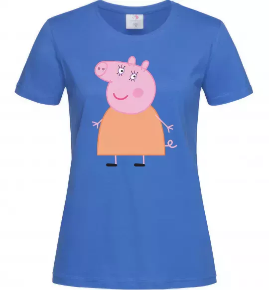 Женская футболка Мама Свинка Ярко-синий фото