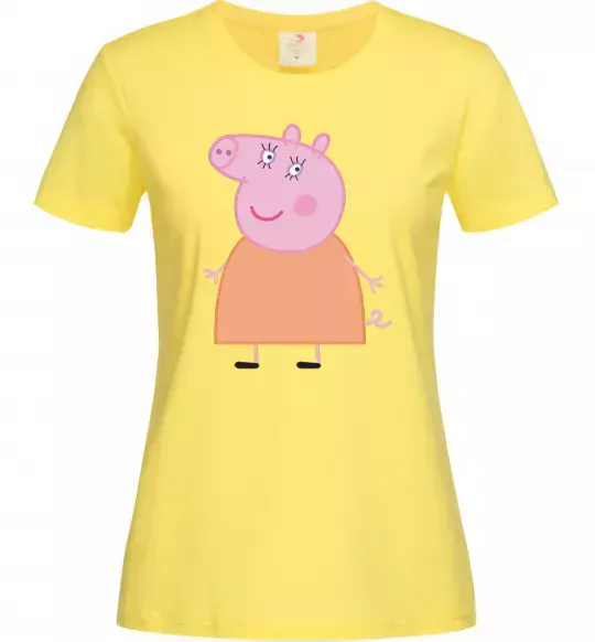 Женская футболка Мама Свинка Лимонный фото