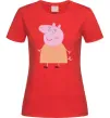Женская футболка Мама Свинка Красный фото