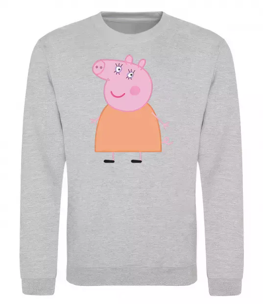 Свитшот Мама Свинка Серый меланж фото