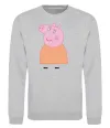 Свитшот Мама Свинка Серый меланж фото