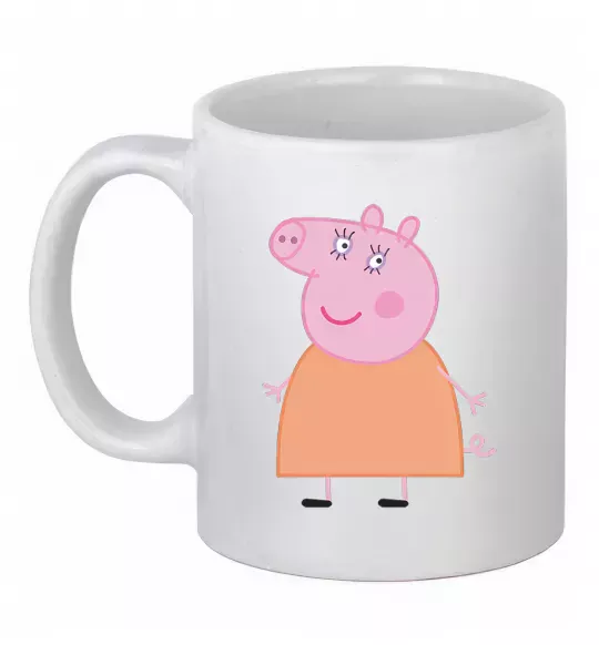 Чашка керамическая Мама Свинка Белый фото