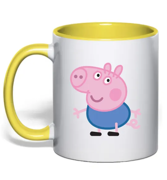 Чашка з кольоровою ручкою Джордж Лимонний фото