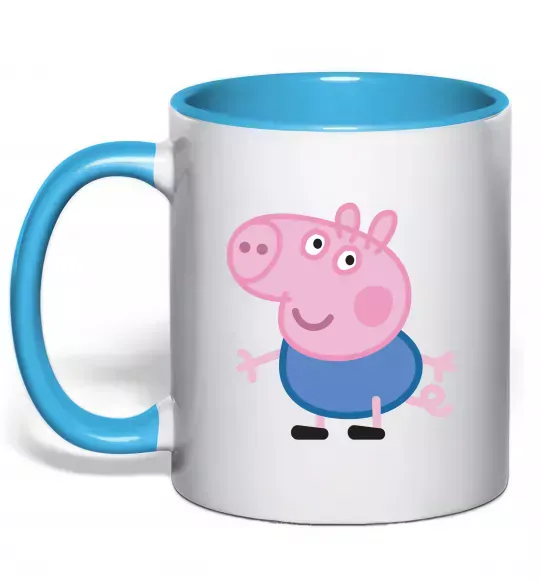 Чашка с цветной ручкой Джордж Голубой фото