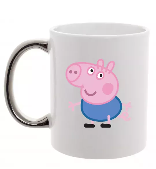 Чашка с цветной ручкой Джордж Серебро фото