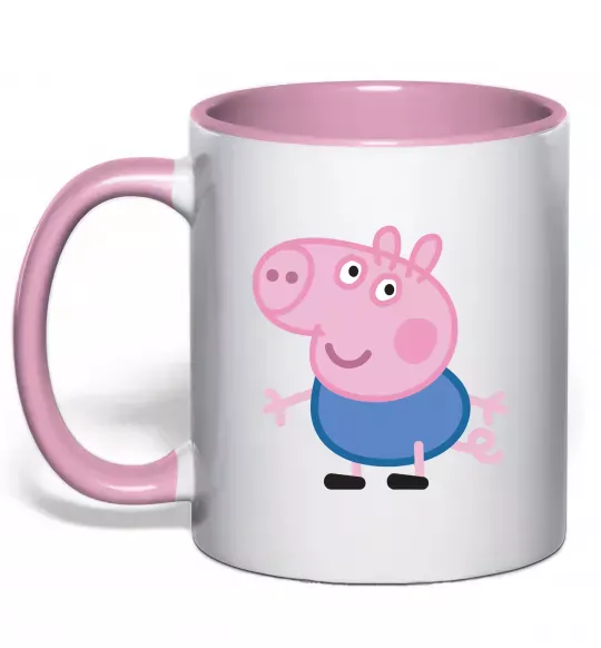 Чашка с цветной ручкой Джордж Нежно розовый фото