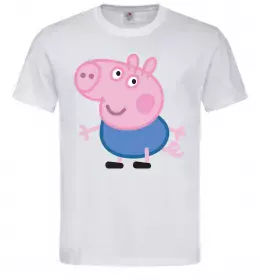 Мужская футболка Папа Свин Белый фото