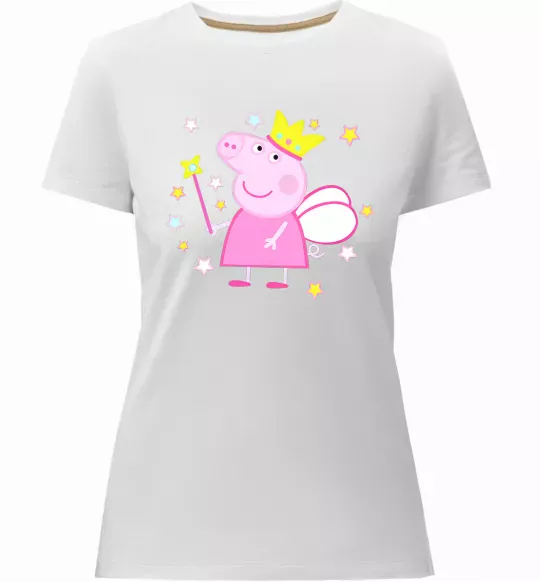 Жіноча преміум футболка Пепа фея Білий фото