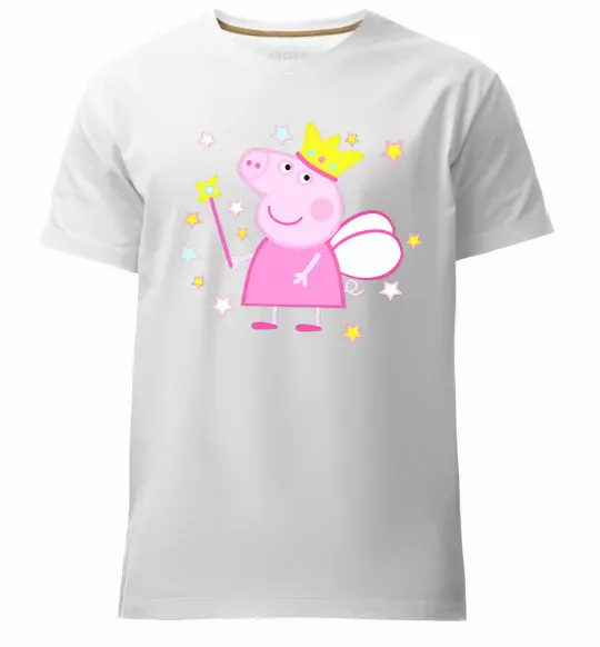 Мужская премиум футболка Пепа фея Белый фото