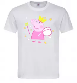 Мужская футболка Папа Свин Белый фото