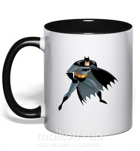 Чашка с цветной ручкой Batman cartoon Черный фото