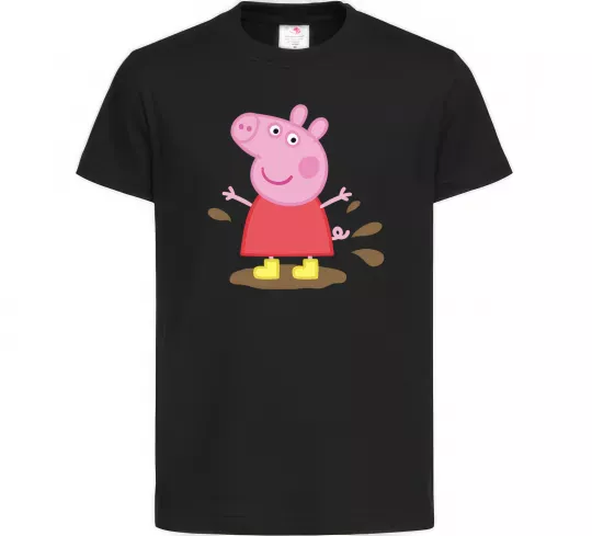 Детская футболка Пепа калюжа Черный фото