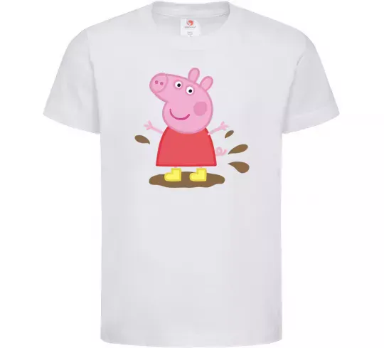 Детская футболка Пепа калюжа Белый фото