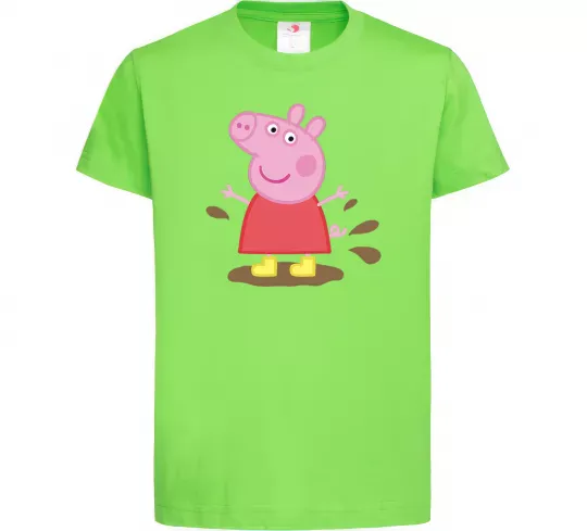 Детская футболка Пепа калюжа Лаймовый фото