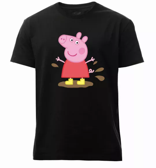 Мужская премиум футболка Пепа калюжа Черный фото