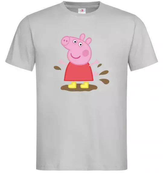 Мужская футболка Пепа калюжа Серый фото