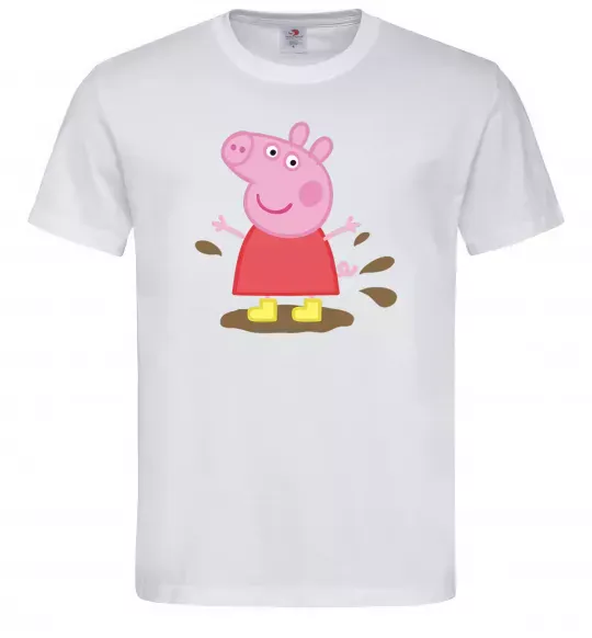 Мужская футболка Пепа калюжа Белый фото