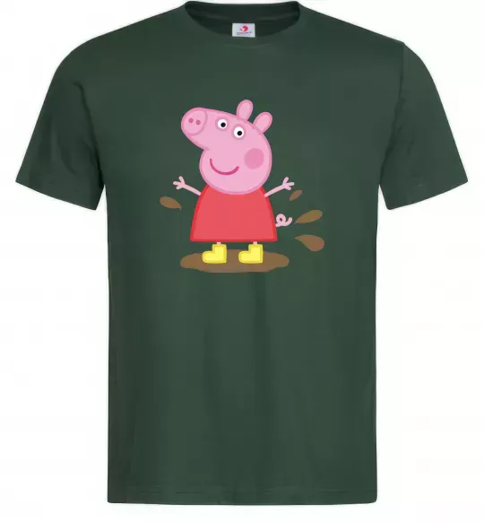 Мужская футболка Пепа калюжа Темно-зеленый фото