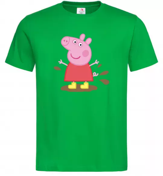 Мужская футболка Пепа калюжа Зеленый фото