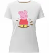 Жіноча преміум футболка Пепа калюжа Білий фото