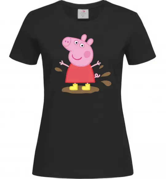 Женская футболка Пепа калюжа Черный фото