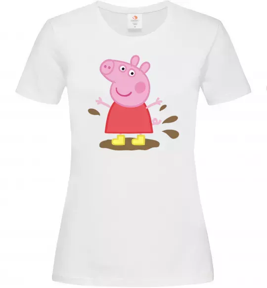 Женская футболка Пепа калюжа Белый фото