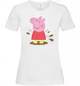 Женская футболка Пепа калюжа Белый фото