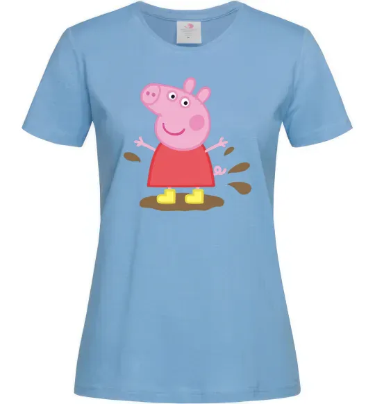 Женская футболка Пепа калюжа Голубой фото