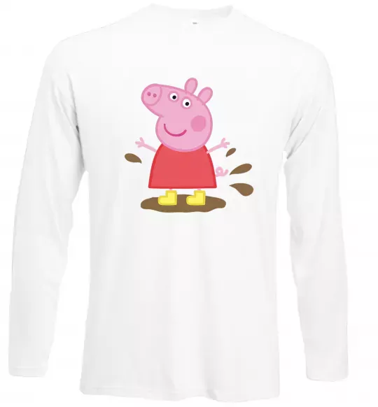 Лонгслив Пепа калюжа Белый фото