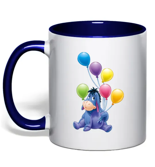 Чашка з кольоровою ручкою Віслючок Глибокий темно-синій фото