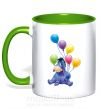 Чашка з кольоровою ручкою Ослик Зелений фото