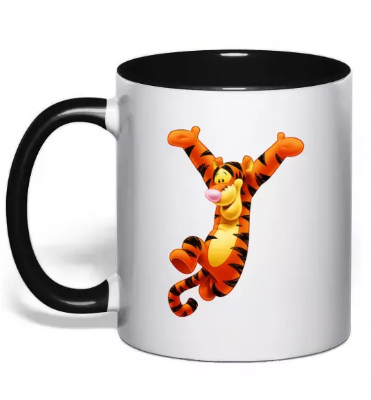 Чашка с цветной ручкой Тигра Черный фото