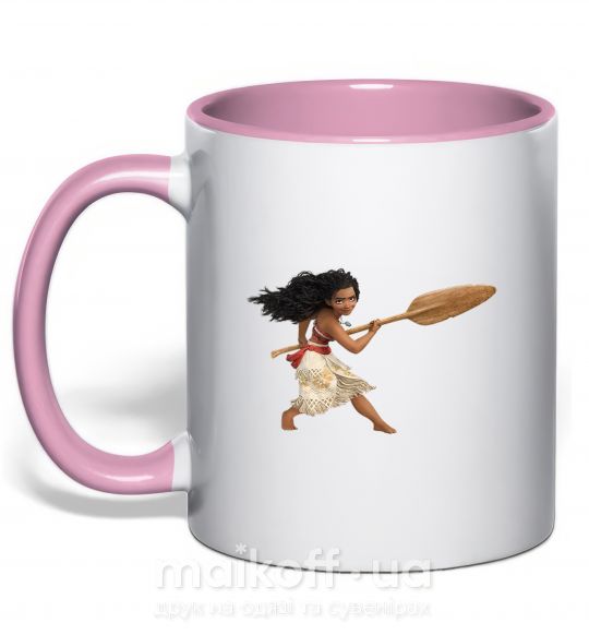 Чашка з кольоровою ручкою Moana Ніжно рожевий фото