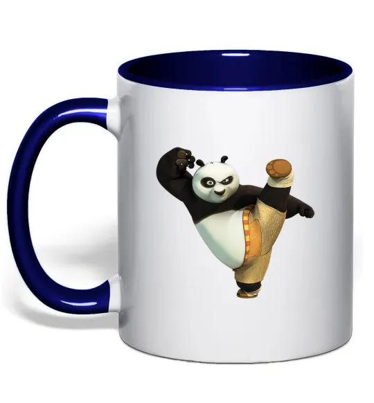 Чашка з кольоровою ручкою Kung Fu Panda Глибокий темно-синій фото