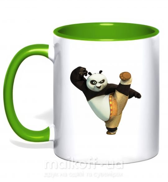 Чашка с цветной ручкой Kung Fu Panda Зеленый фото