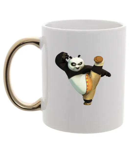 Чашка з кольоровою ручкою Kung Fu Panda Золото фото