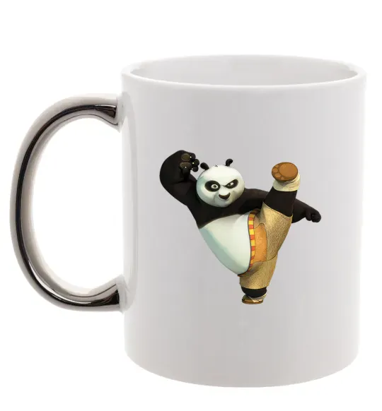 Чашка з кольоровою ручкою Kung Fu Panda Срібло фото