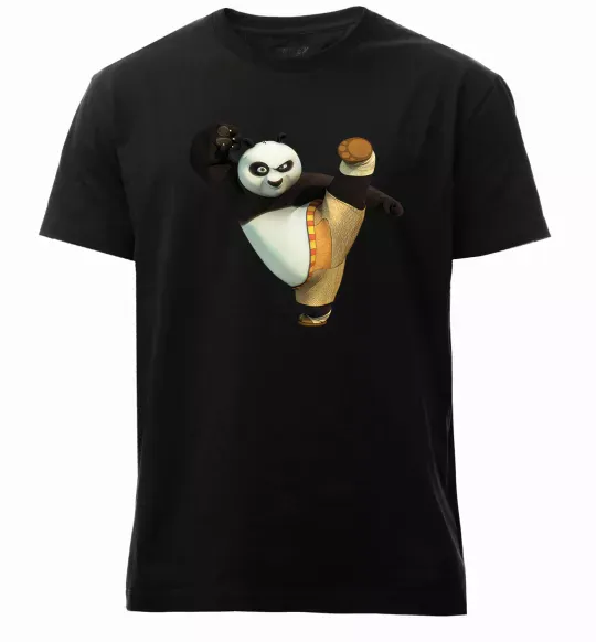 Мужская премиум футболка Kung Fu Panda Черный фото