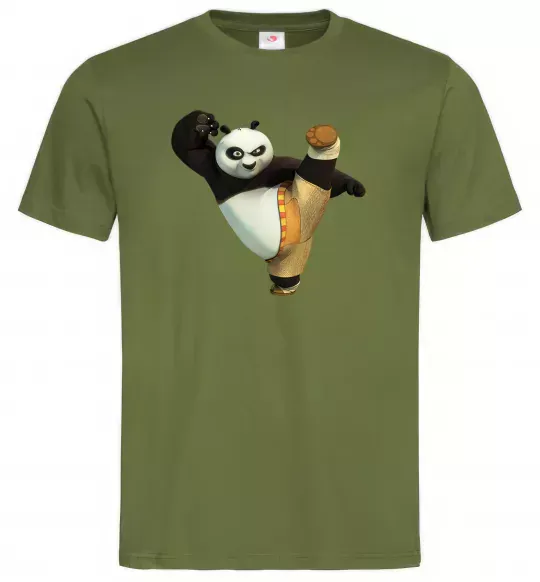 Чоловіча футболка Kung Fu Panda Оливковий фото