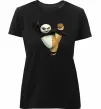 Женская премиум футболка Kung Fu Panda Черный фото