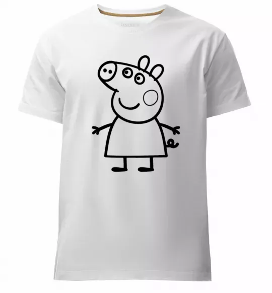 Мужская премиум футболка Peppa pig Белый фото